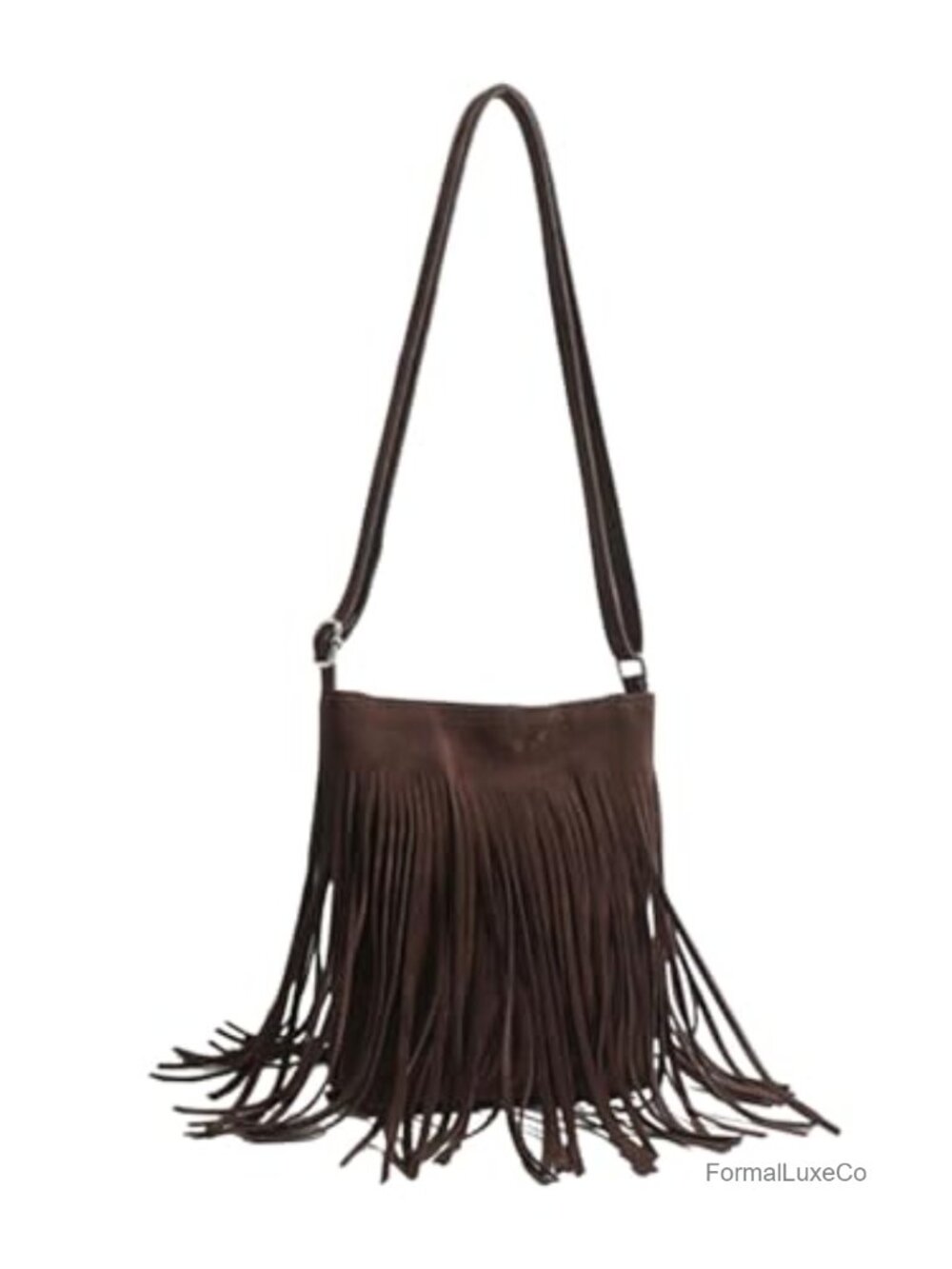 PU Leather Crossbody Bag Fringe Tassel Bag Suede Western Purse